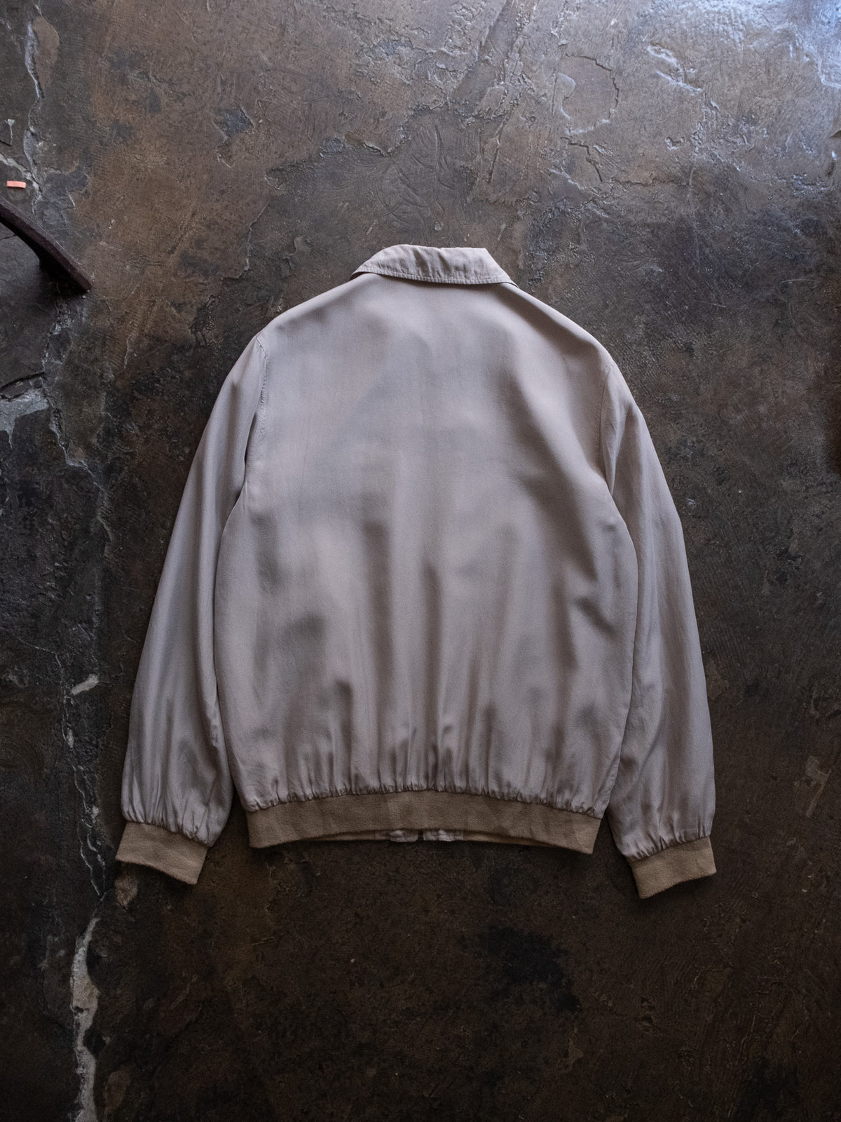 1990s EURO tops Silk Zip-up Blouson