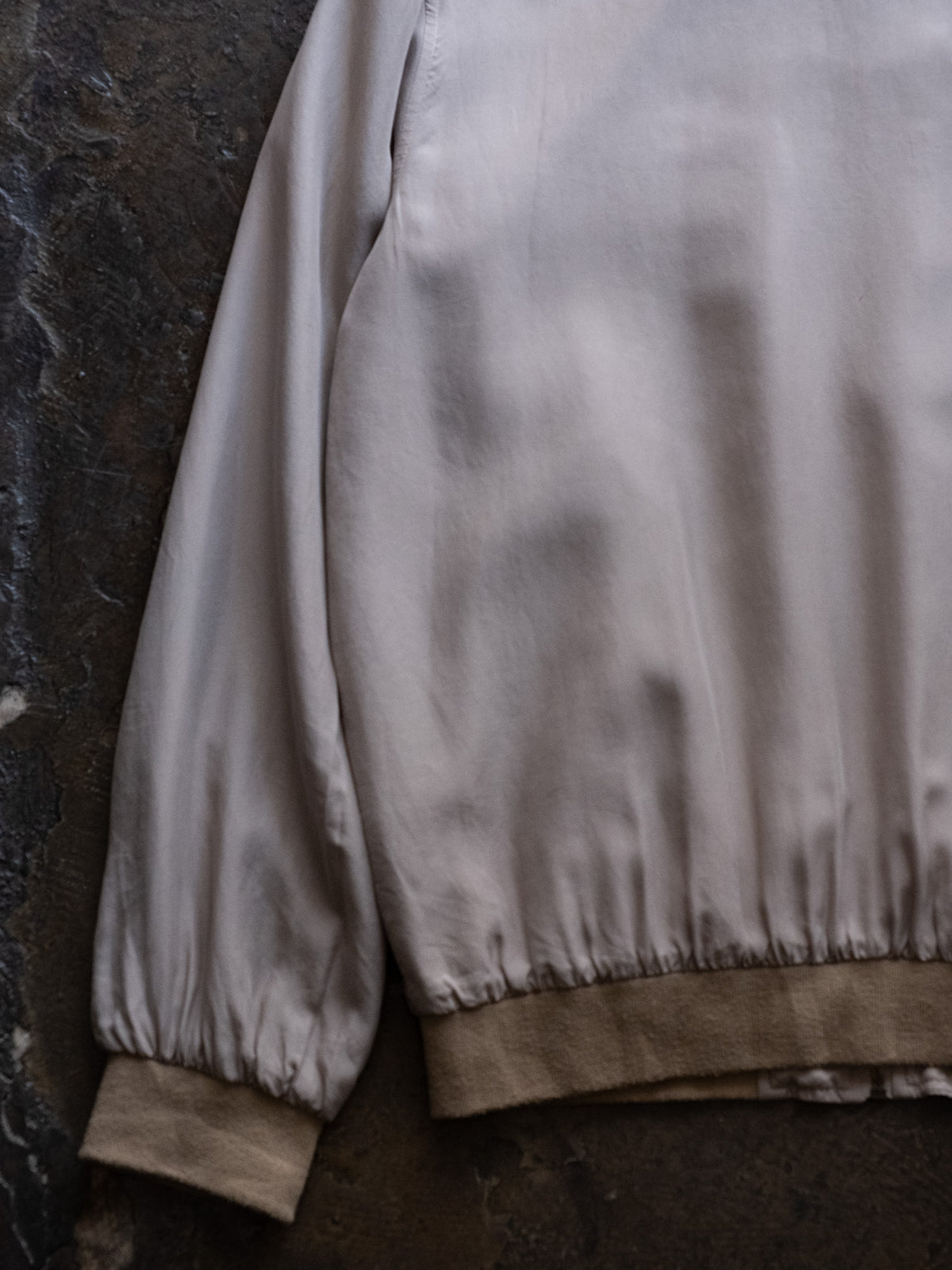 1990s EURO tops Silk Zip-up Blouson