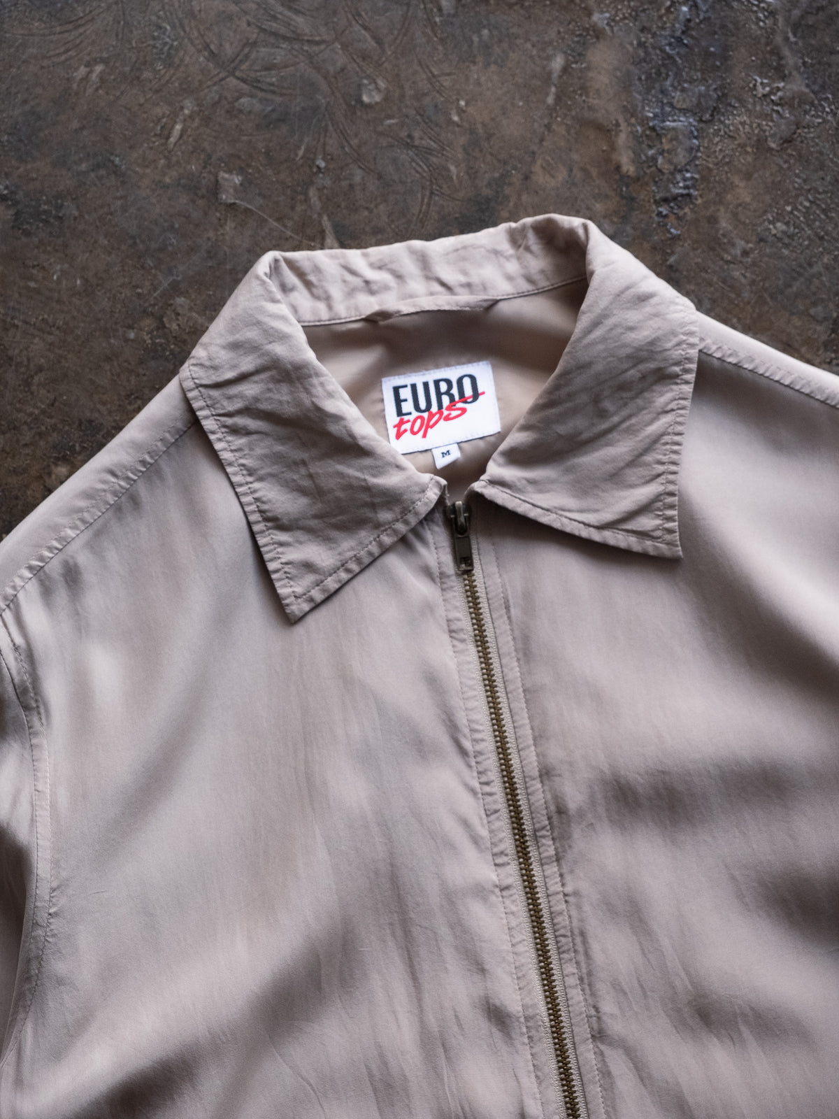 1990s EURO tops Silk Zip-up Blouson