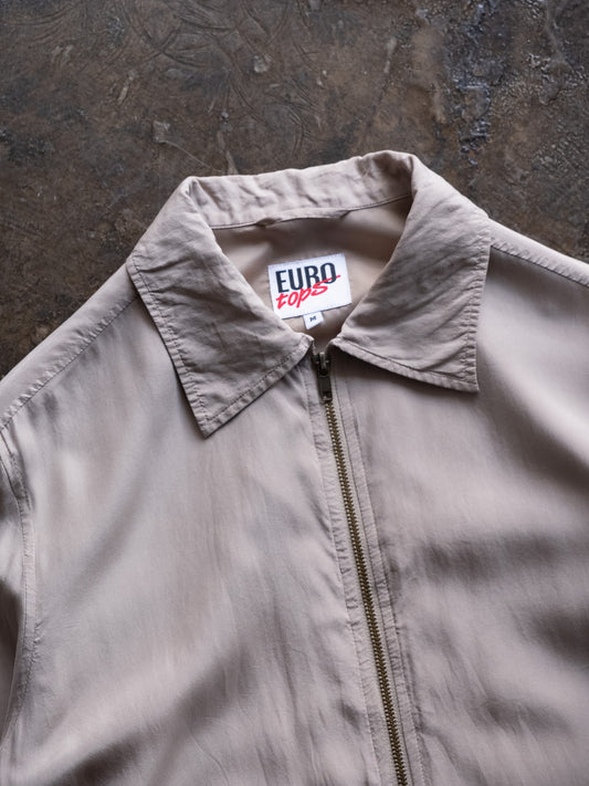 1990s EURO tops Silk Zip-up Blouson