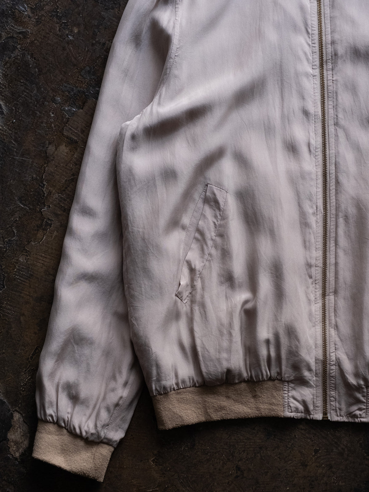 1990s EURO tops Silk Zip-up Blouson