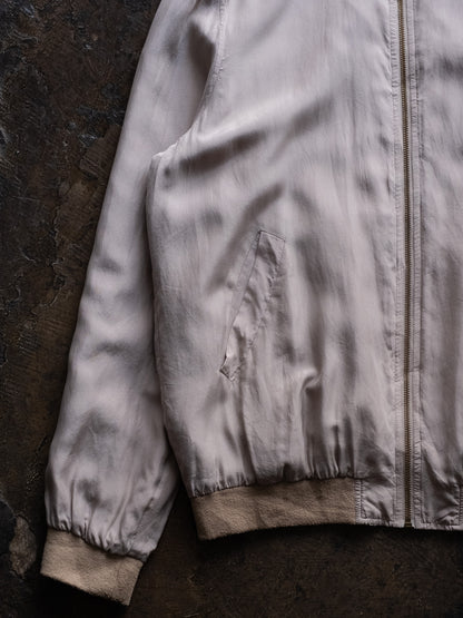 1990s EURO tops Silk Zip-up Blouson