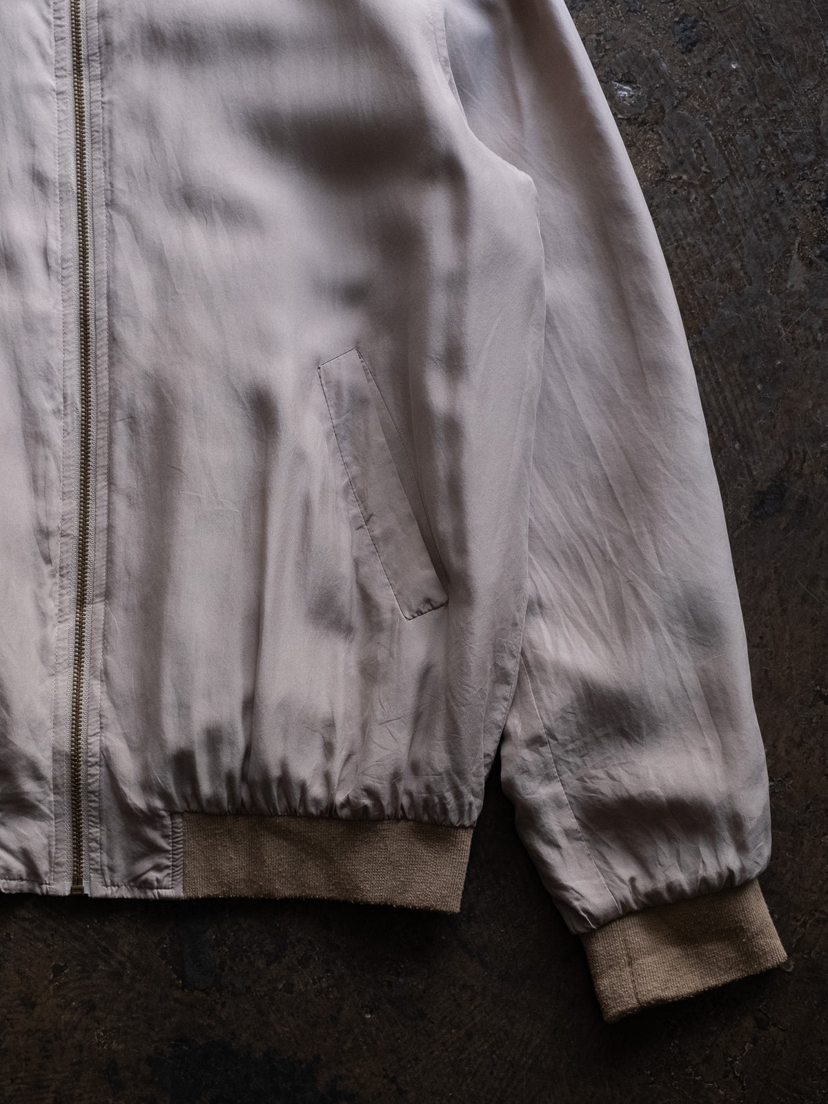 1990s EURO tops Silk Zip-up Blouson
