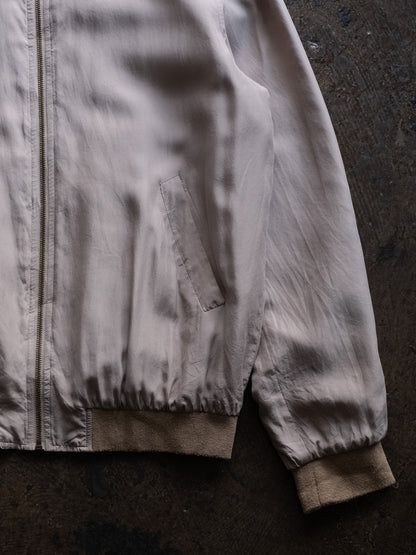 1990s EURO tops Silk Zip-up Blouson
