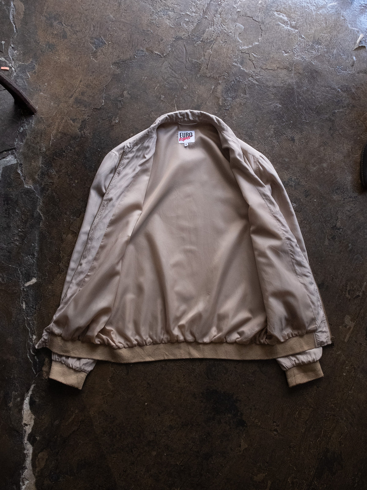 1990s EURO tops Silk Zip-up Blouson