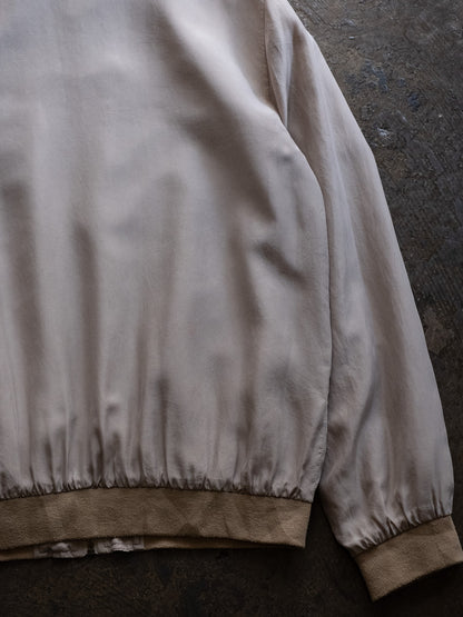 1990s EURO tops Silk Zip-up Blouson