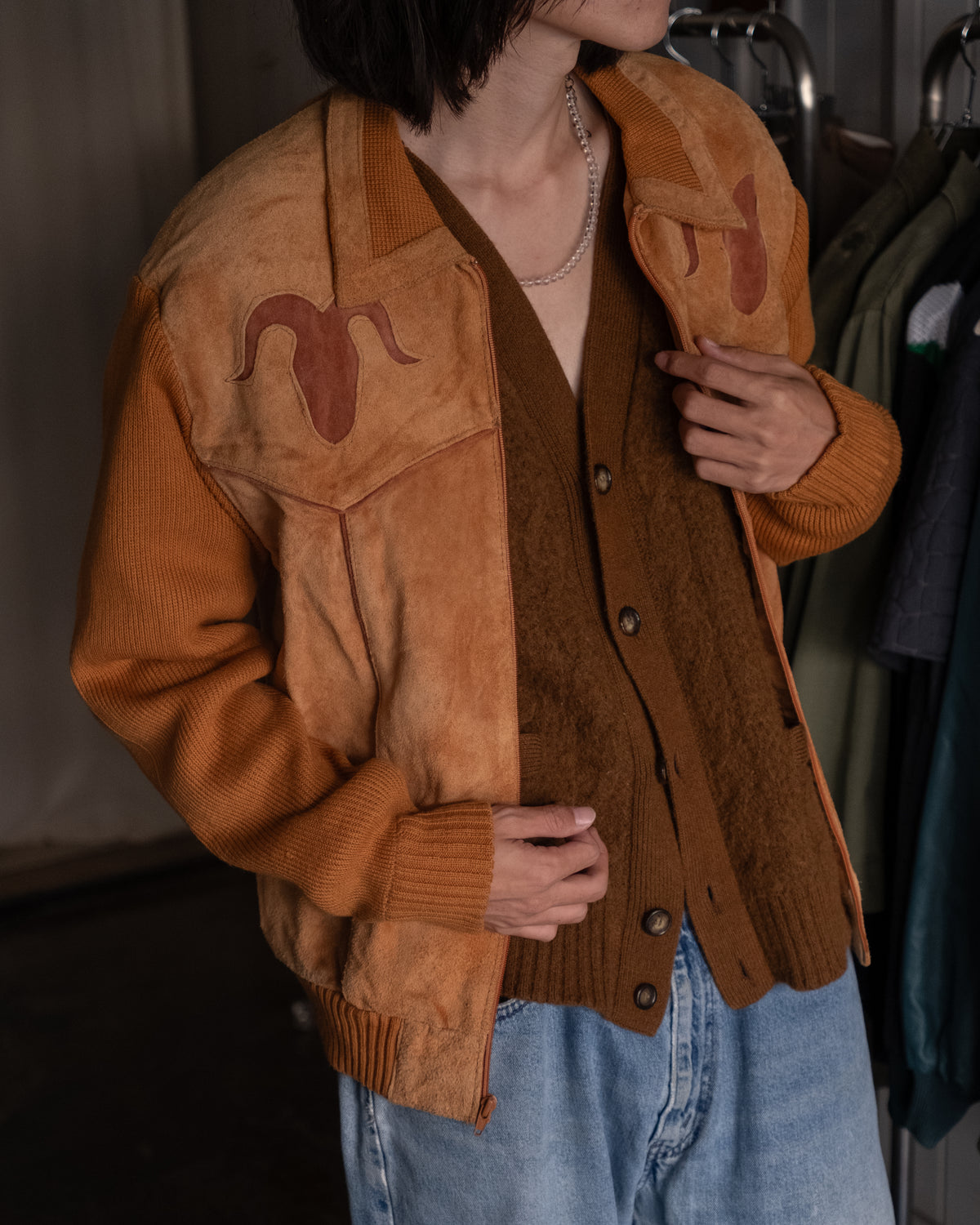 1970s-80s Suede Knit Jacket